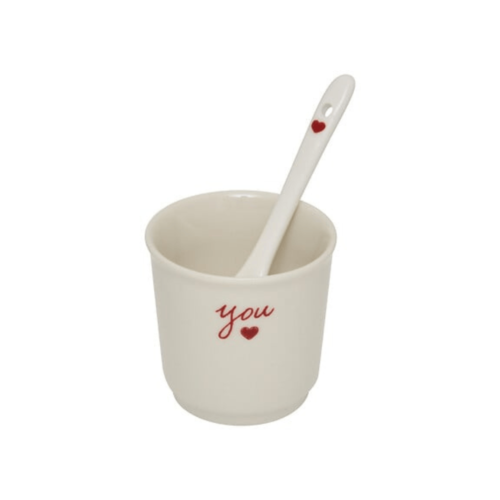 Alpha 55 Coffret 2 tasses espresso Valentine 10 cl blanc