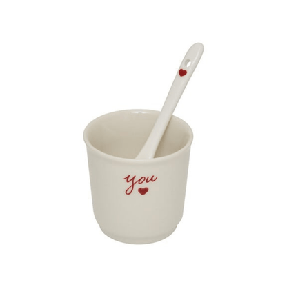 Alpha 55 Coffret 2 tasses espresso Valentine 10 cl blanc