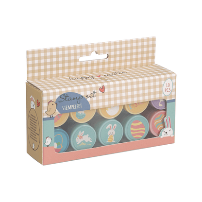 Alpha 55 Coffret de 10 tampons lapin & œuf – Loisirs créatifs