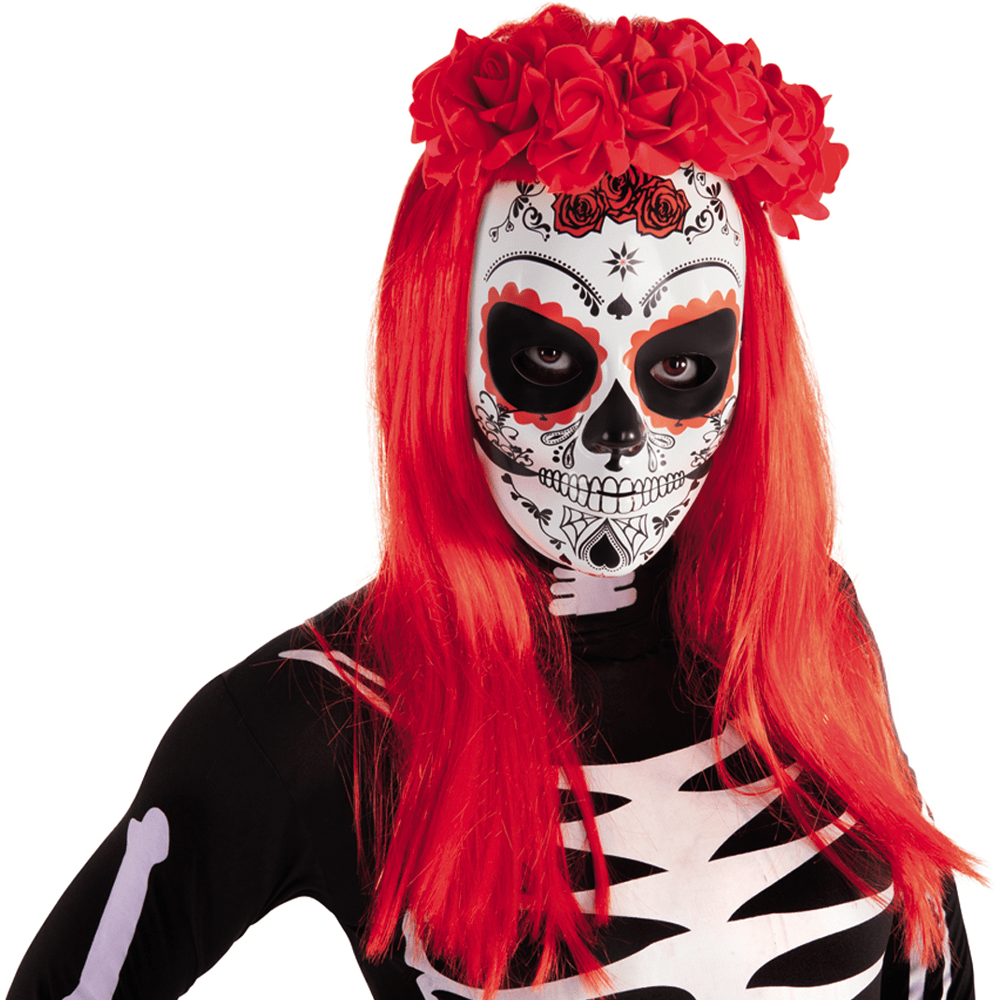 Alpha 55 Coiffe du Jour de la mort avec roses rouges