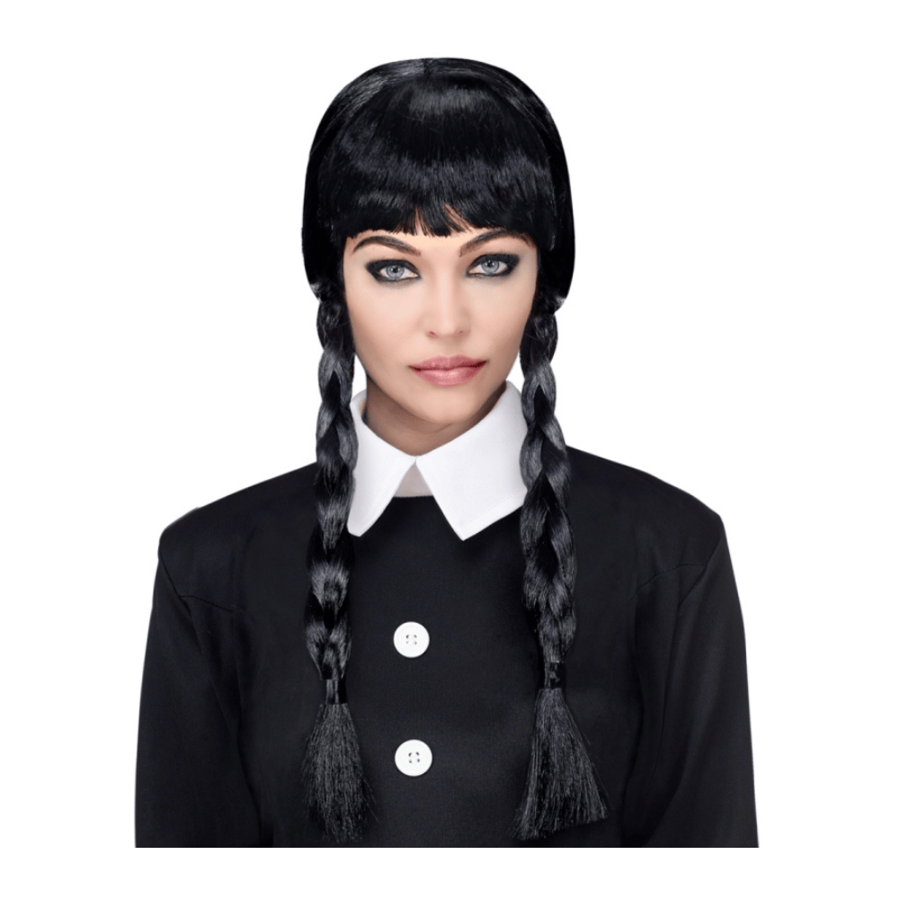 Alpha 55 coiffe Perruque Mercredi – Accessoire Déguisement Halloween
