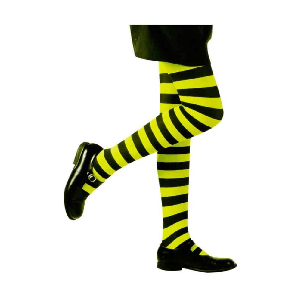 Alpha 55 Collants Rayés Sorcière Jaune Enfant 4 à 6 Ans
