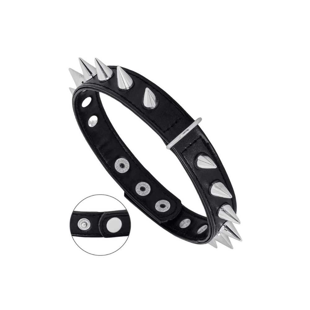 Alpha 55 Collier Ras-de-Cou Clouté Noir – Accessoire Gothique