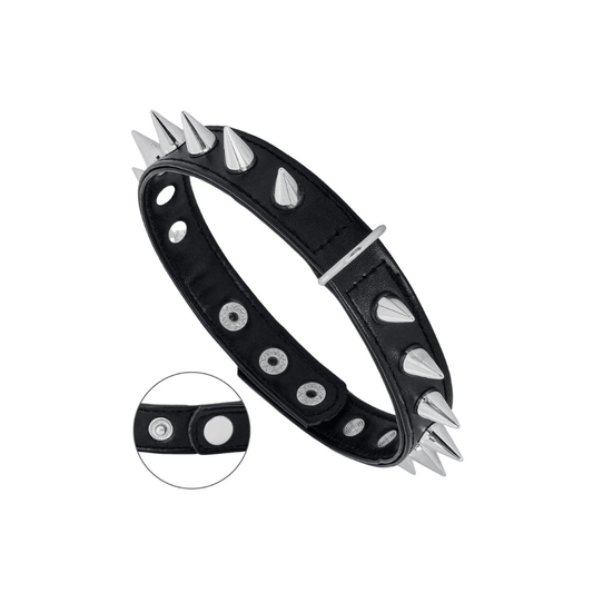 Alpha 55 Collier Ras-de-Cou Clouté Noir – Accessoire Gothique