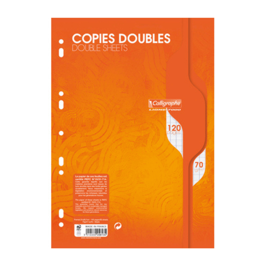 Copies Doubles Calligraphe 7000 A4 5x5 120 Pages — Alpha 55 Maroc