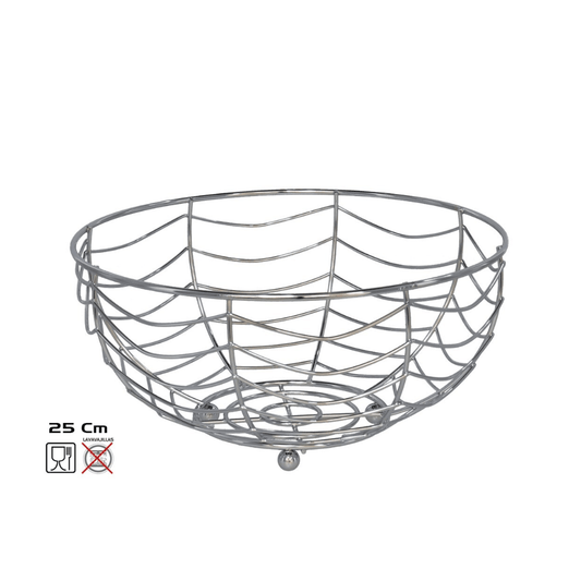 Alpha 55 Corbeille à fruits en métal argent