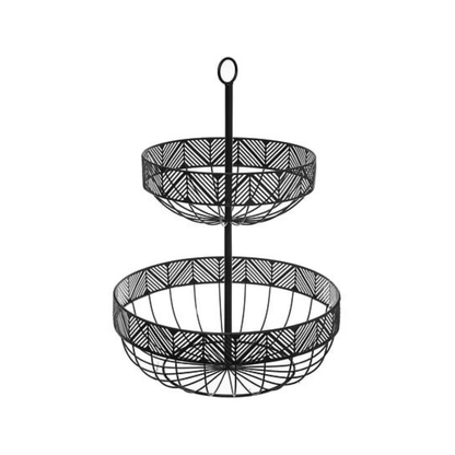Alpha 55 Corbeille à Fruits en Métal avec 2 Niveaux – Élégante & Pratique