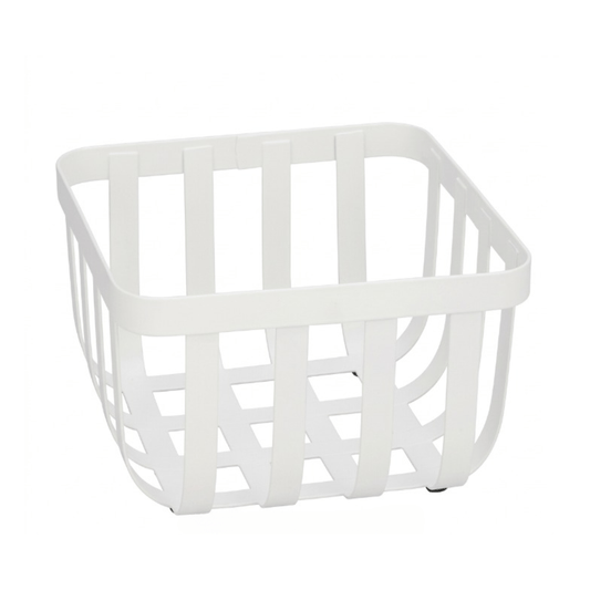 Alpha 55 Corbeille à fruits en métal carré blanc – Design