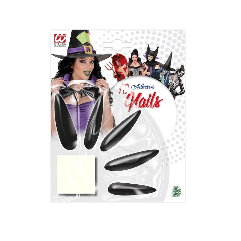 Alpha 55 cosmétique make-up Lot de 10 Faux Ongles Pointus Noirs