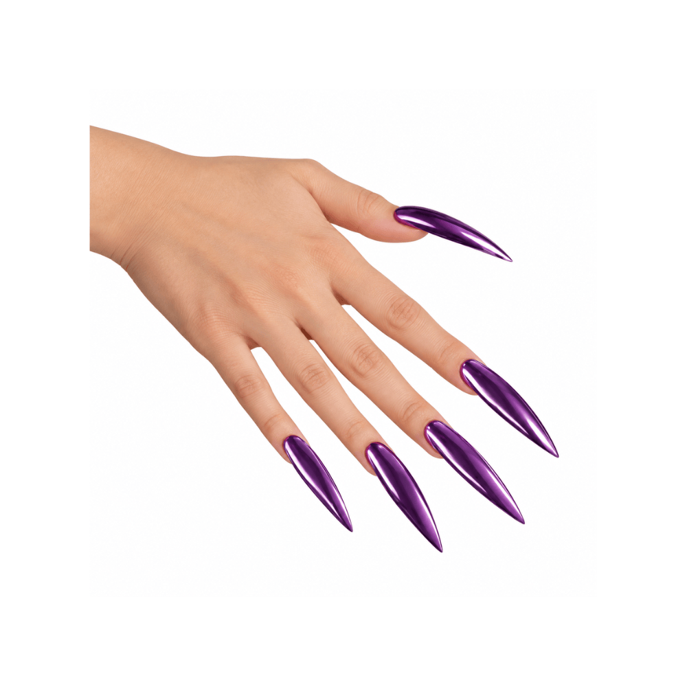 Alpha 55 cosmétique make-up Lot de 10 Faux Ongles X Longs Violets