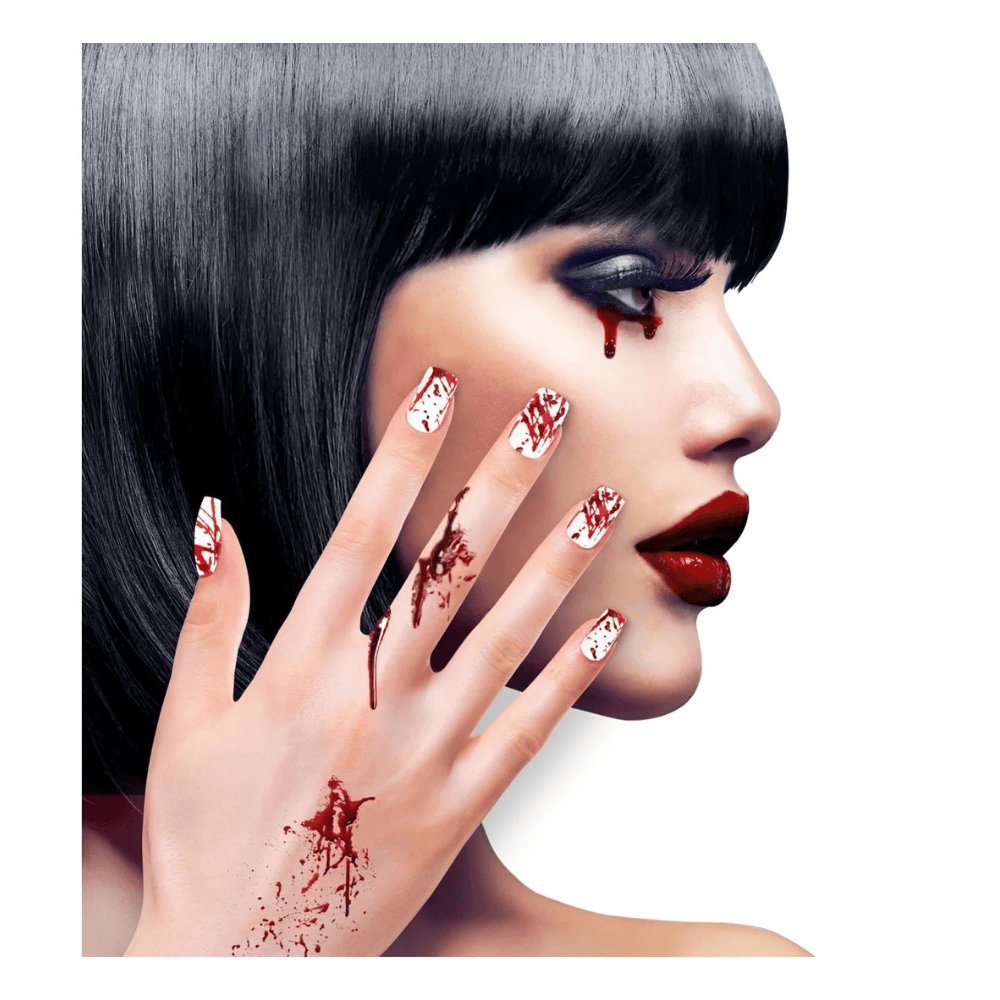 Alpha 55 cosmétique make-up Set de 12 Faux Ongles Sang Blanc – Halloween