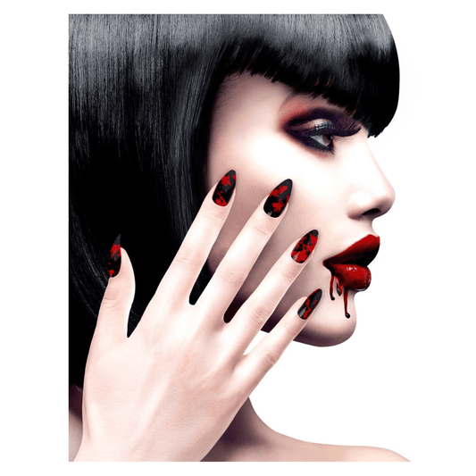 Alpha 55 cosmétique make-up Set de 12 Faux Ongles Sang Noir – Halloween