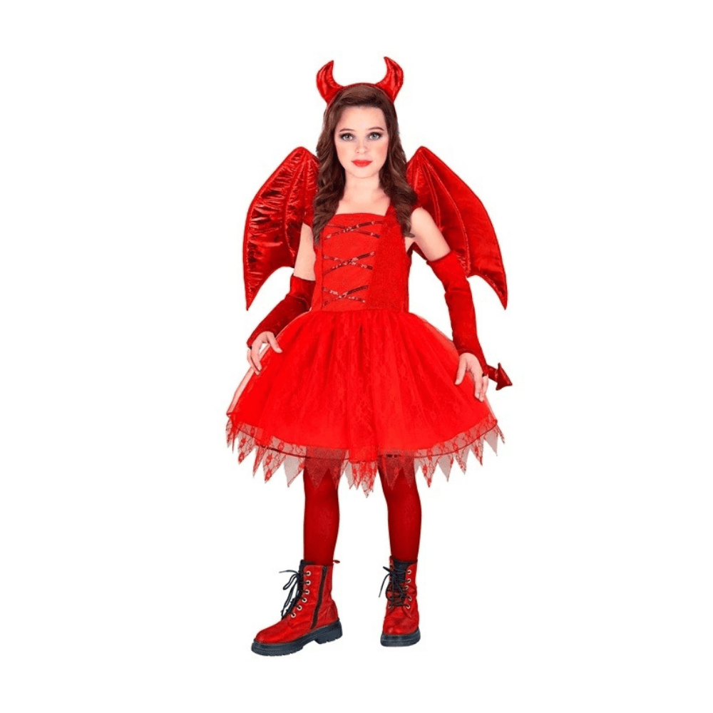 Alpha 55 Costume Diablesse Ailée Fille – Déguisement Halloween