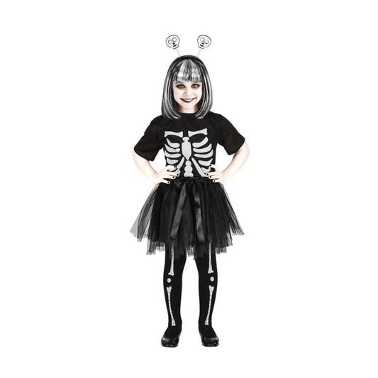 Alpha 55 Costume Enfant Fille Squelette Miss Os 3-4 Ans – Halloween