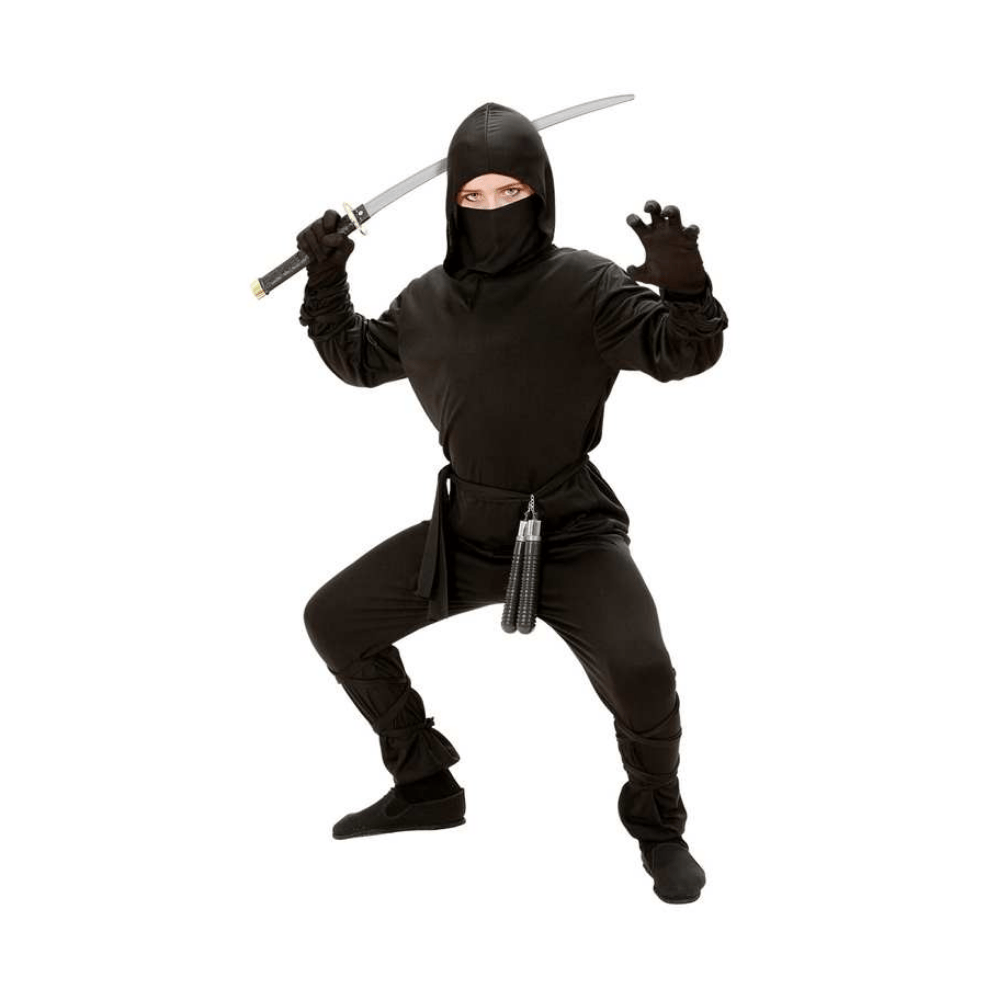 Alpha 55 Costume Ninja Noir Garçon 11-13 Ans – Déguisement Halloween