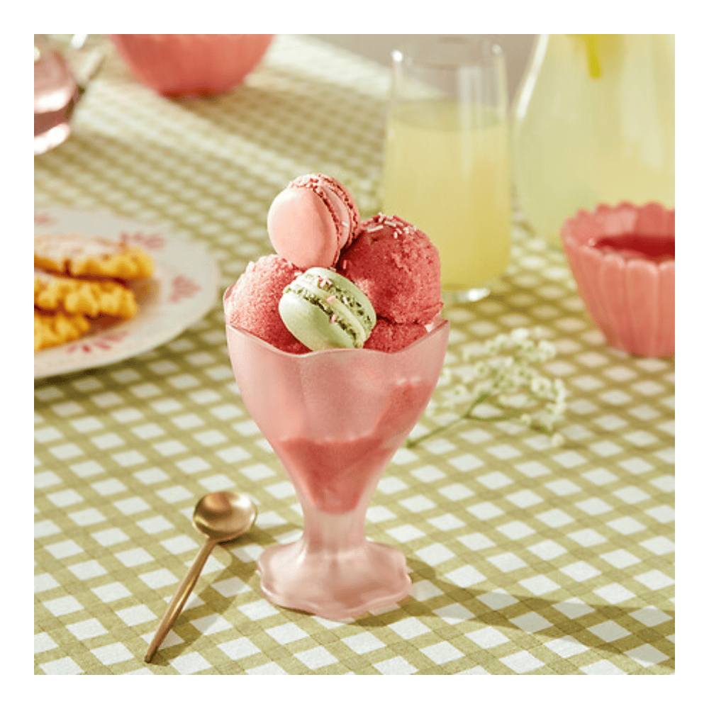 Alpha 55 Coupe à glace Fleur de Rose en verre élégant