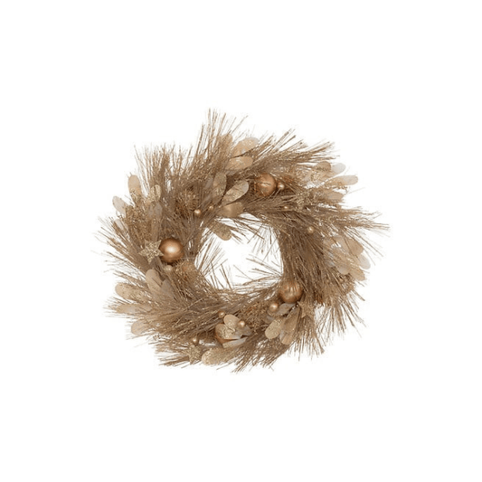 Alpha 55 Couronne Dorée Décor Noël – Élégance Festive