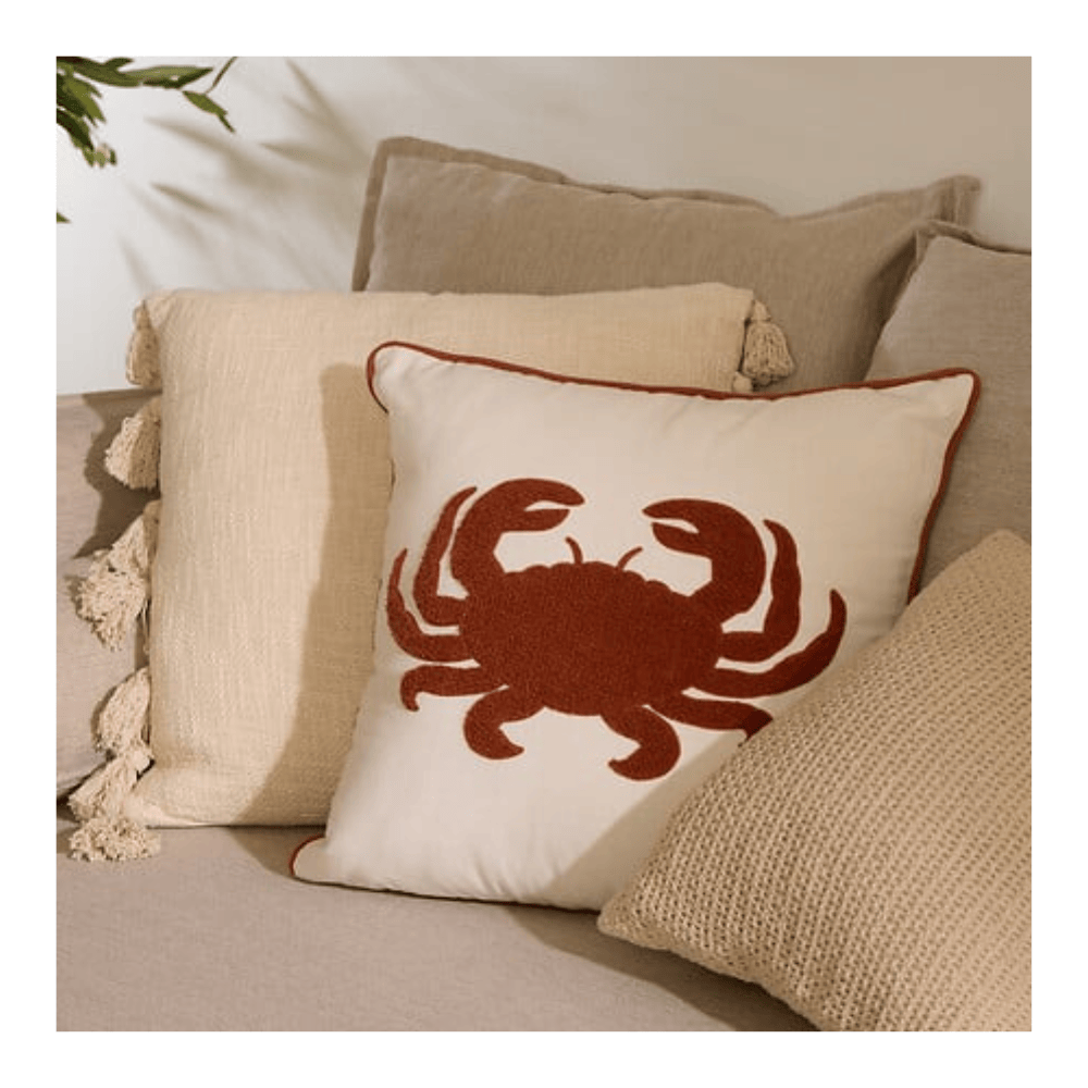 Alpha 55 Coussin Brodé Océania 45 x 45 cm Blanc