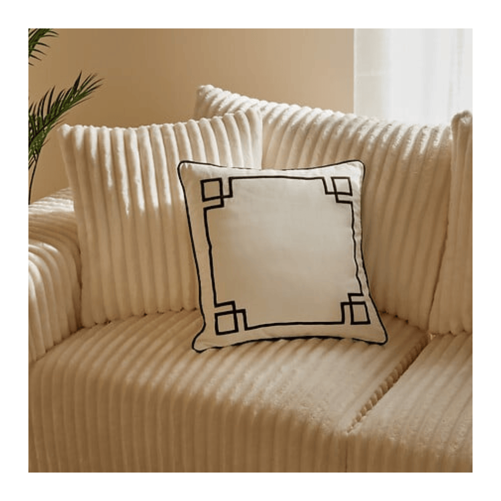 Alpha 55 Coussin Brodé The Palm Resort 40 x 40 cm Blanc