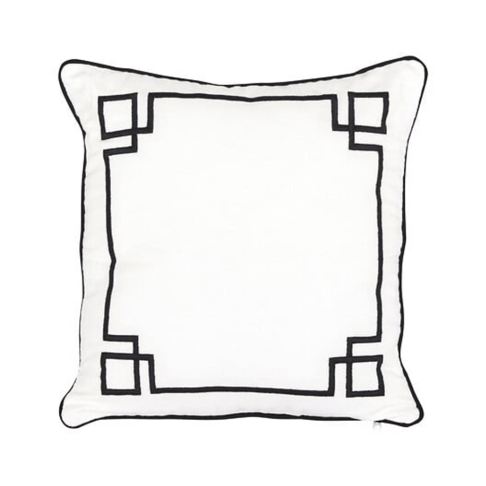 Alpha 55 Coussin Brodé The Palm Resort 40 x 40 cm Blanc