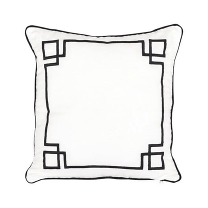 Alpha 55 Coussin Brodé The Palm Resort 40 x 40 cm Blanc