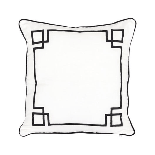 Alpha 55 Coussin Brodé The Palm Resort 40 x 40 cm Blanc