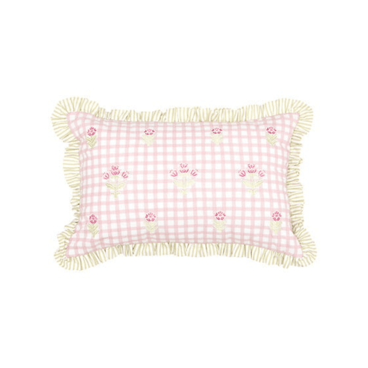 Alpha 55 Coussin broderie Fleur de Rose élégant