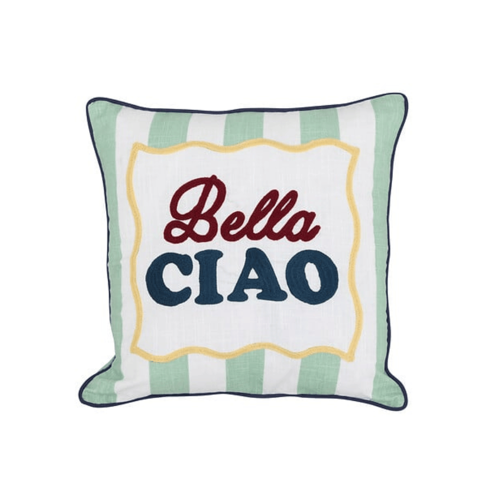 Alpha 55 Coussin Della Rayé Céladon Élégant