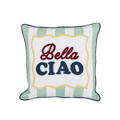 Alpha 55 Coussin Della Rayé Céladon Élégant