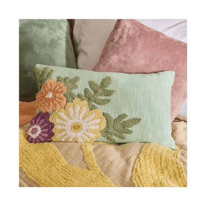 Alpha 55 Coussin Fleurs Sauvages vert décoratif