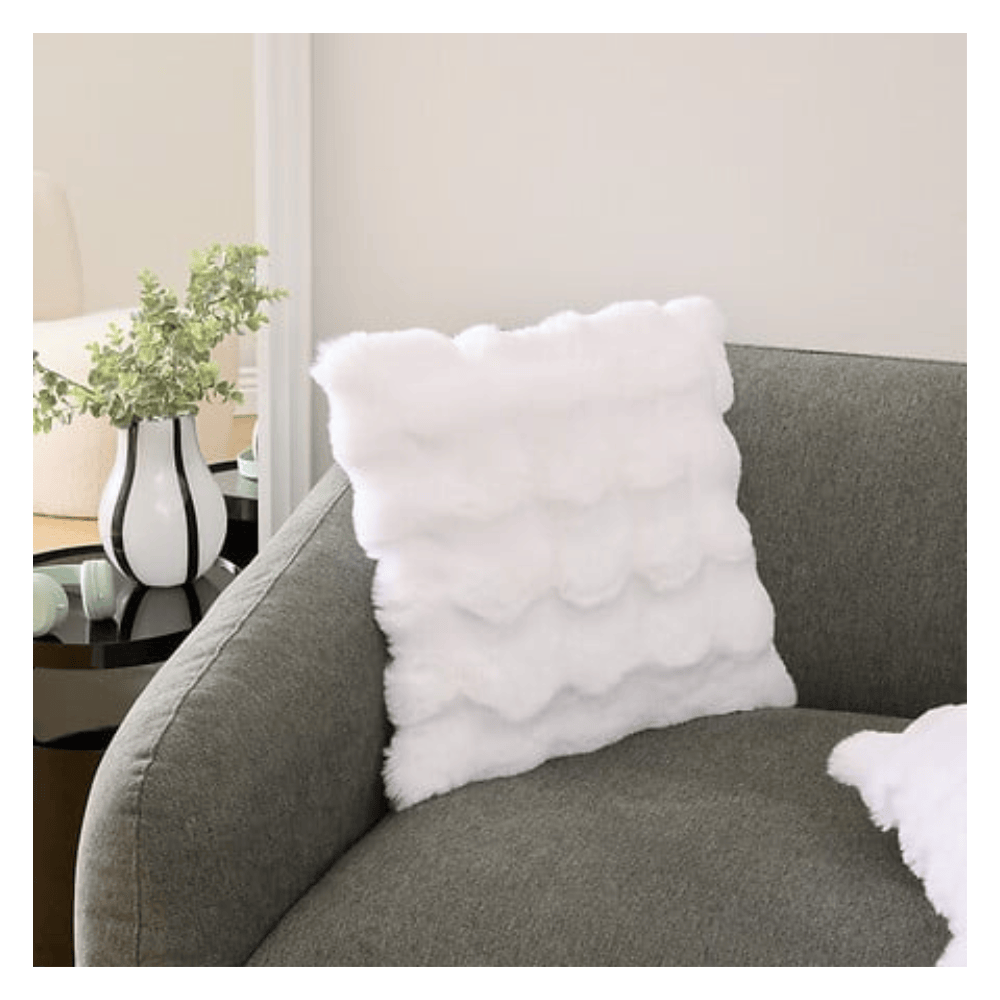Alpha 55 Coussin Fourrure 3D Zephy 45 x 45 cm Blanc
