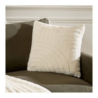 Alpha 55 Coussin Fourrure Jacquard Arka 45 x 45 cm Ivoire
