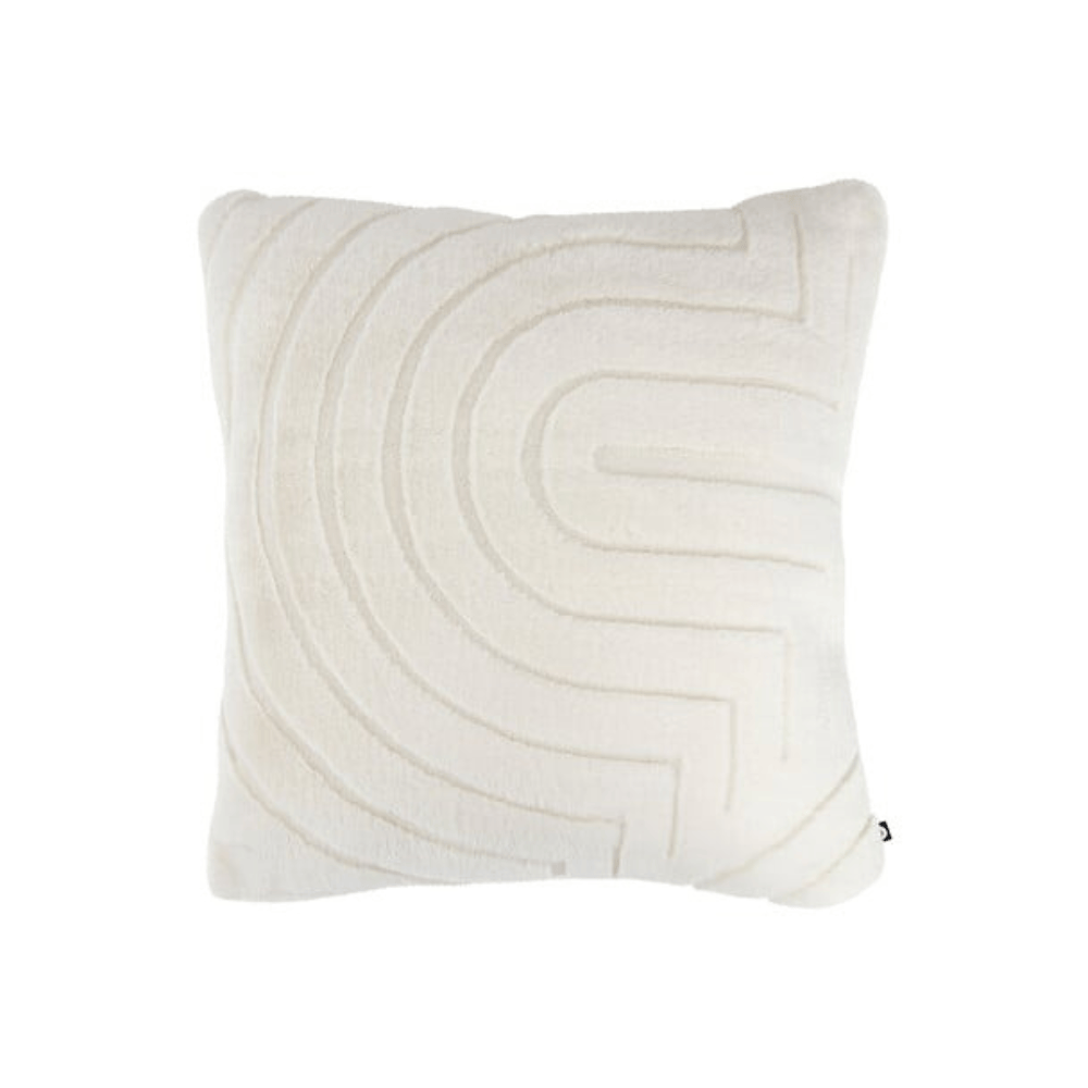 Alpha 55 Coussin Fourrure Jacquard Arka 45 x 45 cm Ivoire