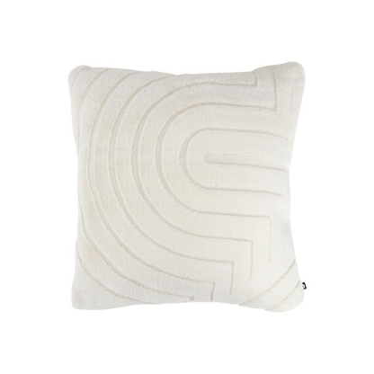 Alpha 55 Coussin Fourrure Jacquard Arka 45 x 45 cm Ivoire