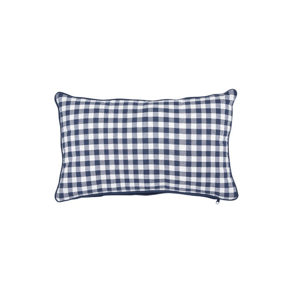 Alpha 55 Coussin Groove vichy bleu décoratif