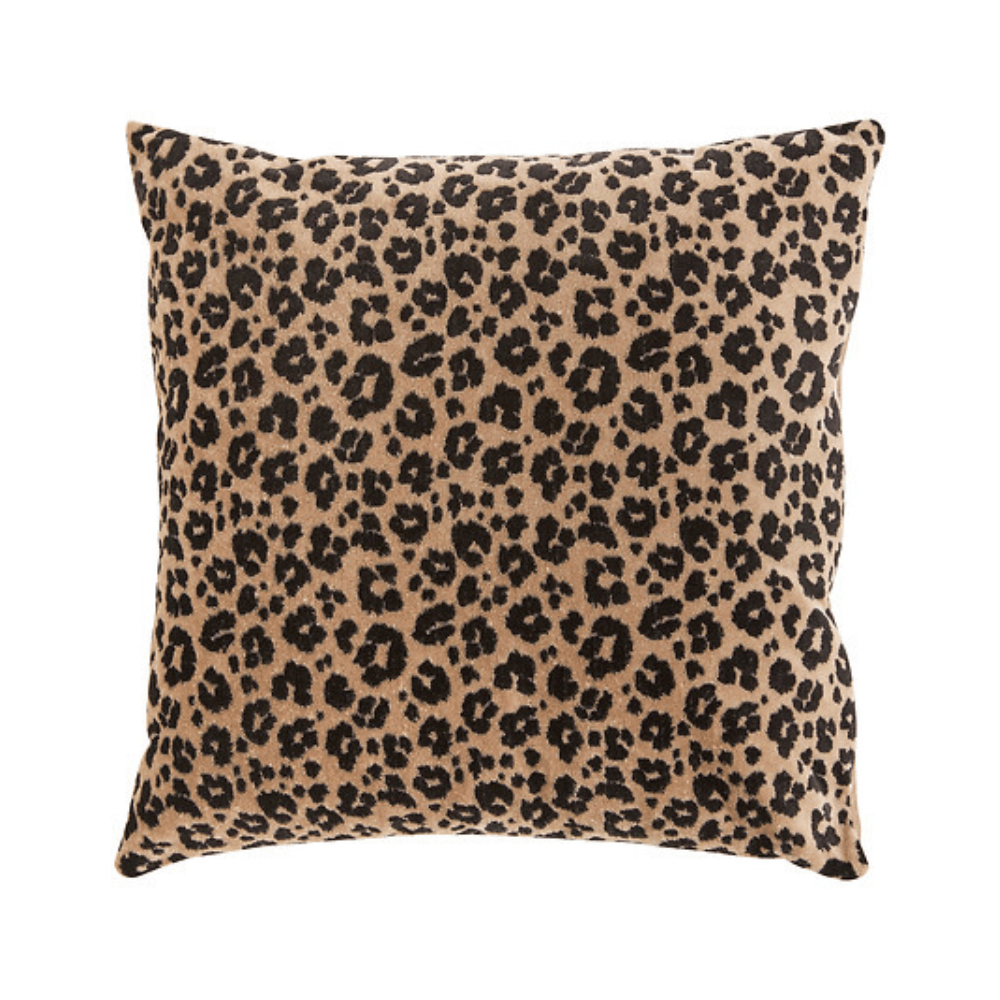 Alpha 55 Coussin Lynra 40 x 40 cm Velours Jacquard Léopard