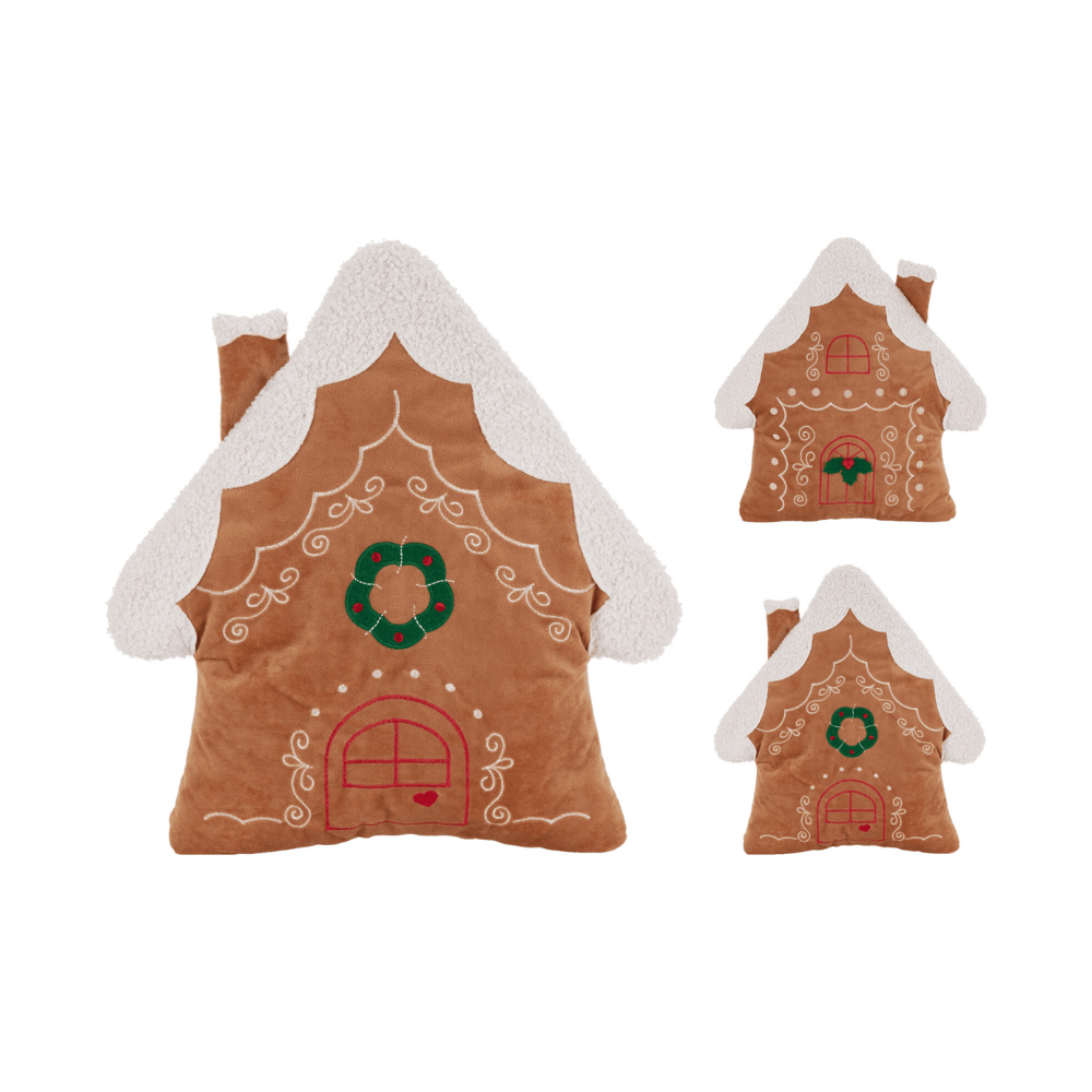 Alpha 55 Coussin Maison Pain d’Épice – Déco Douce & Festive