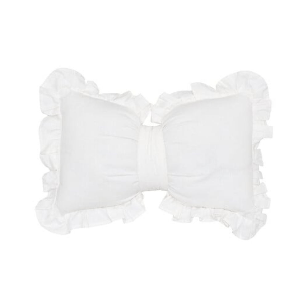 Alpha 55 Coussin Nœud Fleur de Rose 30 x 50 cm Blanc