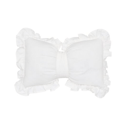 Alpha 55 Coussin Nœud Fleur de Rose 30 x 50 cm Blanc
