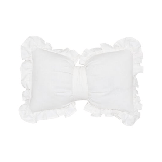 Alpha 55 Coussin Nœud Fleur de Rose 30 x 50 cm Blanc