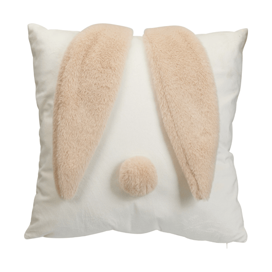 Alpha 55 Coussin velours oreilles lapin ivoire – Déco douce