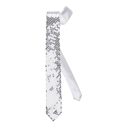 Alpha 55 Cravate à Paillettes Argentées – Accessoire Déguisement