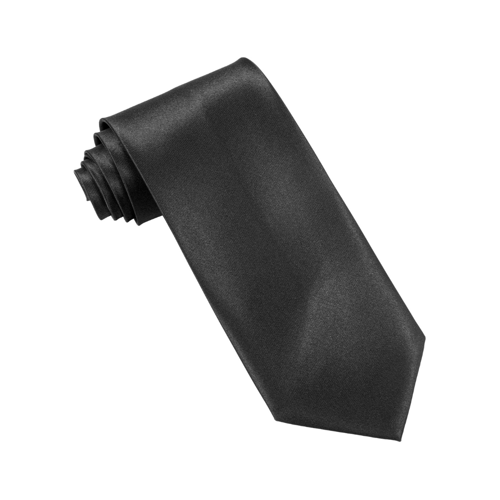 Alpha 55 Cravate Adulte Satin Noir – Accessoire Élégant