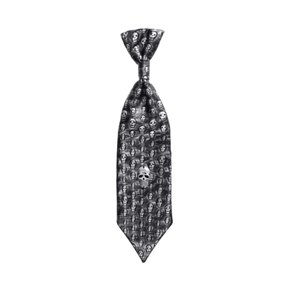 Alpha 55 Cravate Métallisée Motif Crâne – Accessoire Halloween