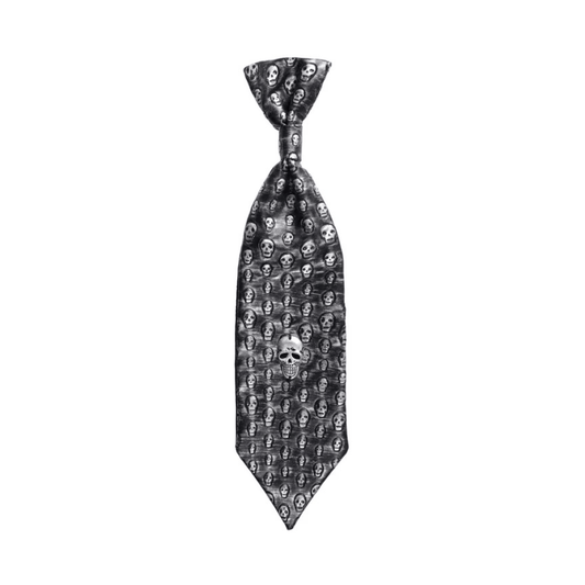 Alpha 55 Cravate Métallisée Motif Crâne – Accessoire Halloween