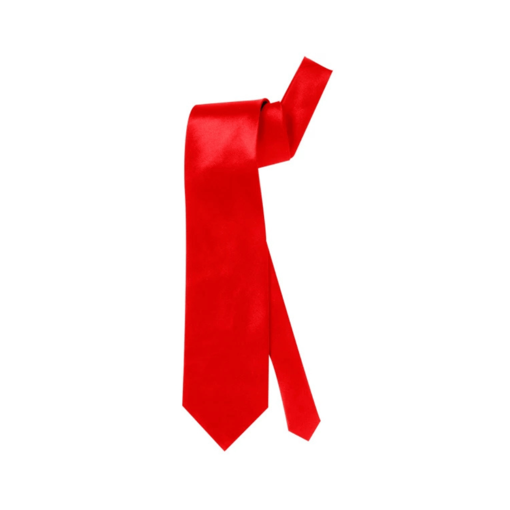 Alpha 55 Cravate Unie Satin Rouge Accessoire Élégant