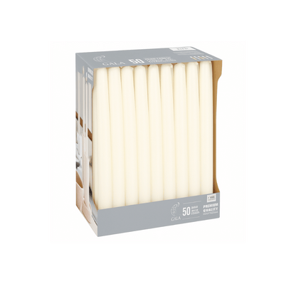 Alpha 55 Crème Lot de 50 bougies flambeau