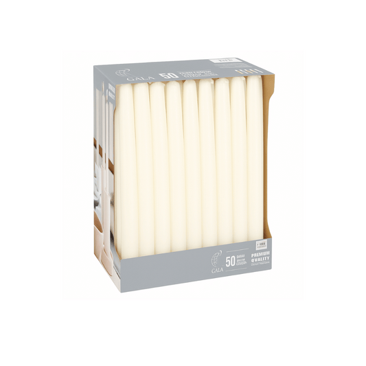 Alpha 55 Crème Lot de 50 bougies flambeau