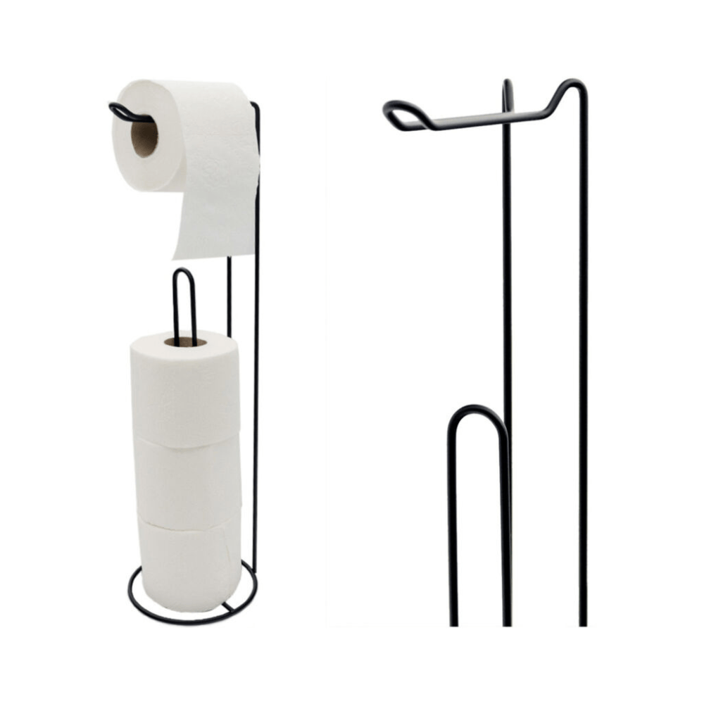 Alpha 55 Dérouleur papier WC en métal noir avec réserve