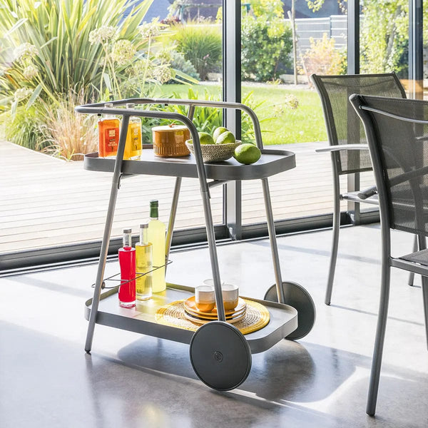 Alpha 55 Desserte 2 Roues en Aluminium Easiness 81x76 cm - Gris